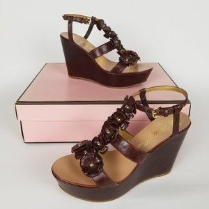 Juicy Couture Leather Kiera Platform/Wedge Sandals